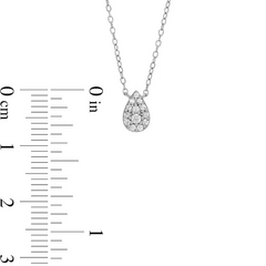 1/10 CT. T.W. Pear-Shaped Multi-Diamond Necklace in Sterling Silver