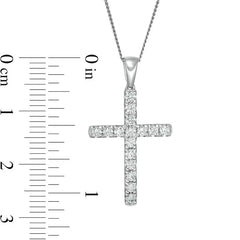 1/2 CT. T.W. Certified Lab-Grown Diamond Cross Pendant in 14K White Gold (F/SI2)