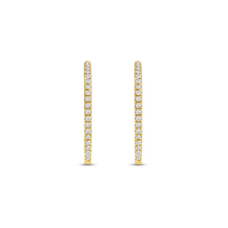 1/2 CT. T.W. Certified Lab-Grown Diamond Inside-Out Hoop Earrings in 14K White Gold (F/SI2)