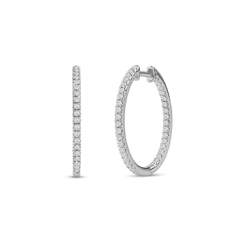 1/2 CT. T.W. Certified Lab-Grown Diamond Inside-Out Hoop Earrings in 14K White Gold (F/SI2)