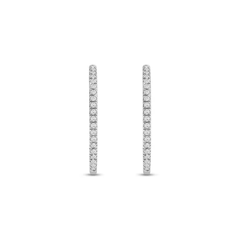 1/2 CT. T.W. Certified Lab-Grown Diamond Inside-Out Hoop Earrings in 14K White Gold (F/SI2)