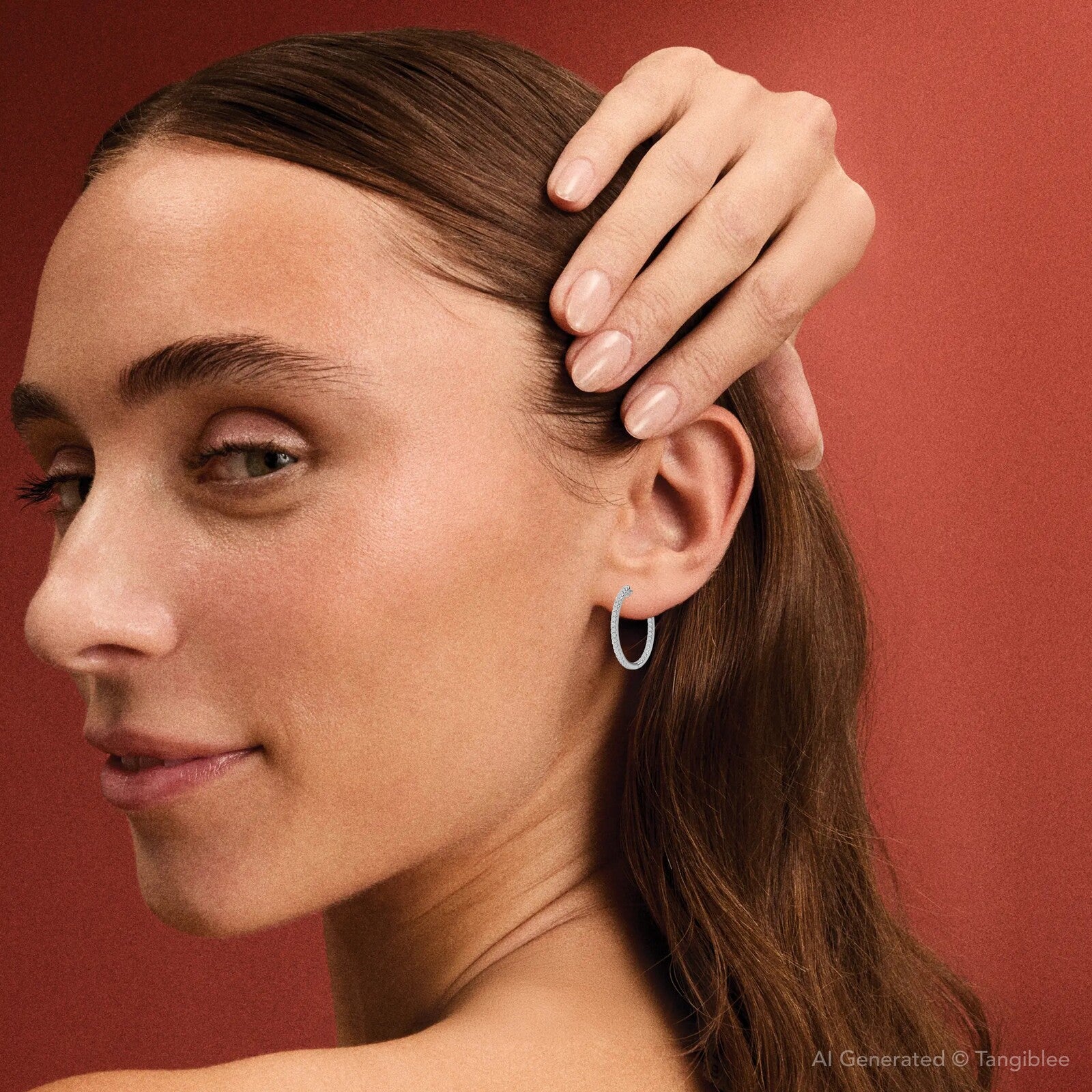 1/2 CT. T.W. Certified Lab-Grown Diamond Inside-Out Hoop Earrings in 14K White Gold (F/SI2)