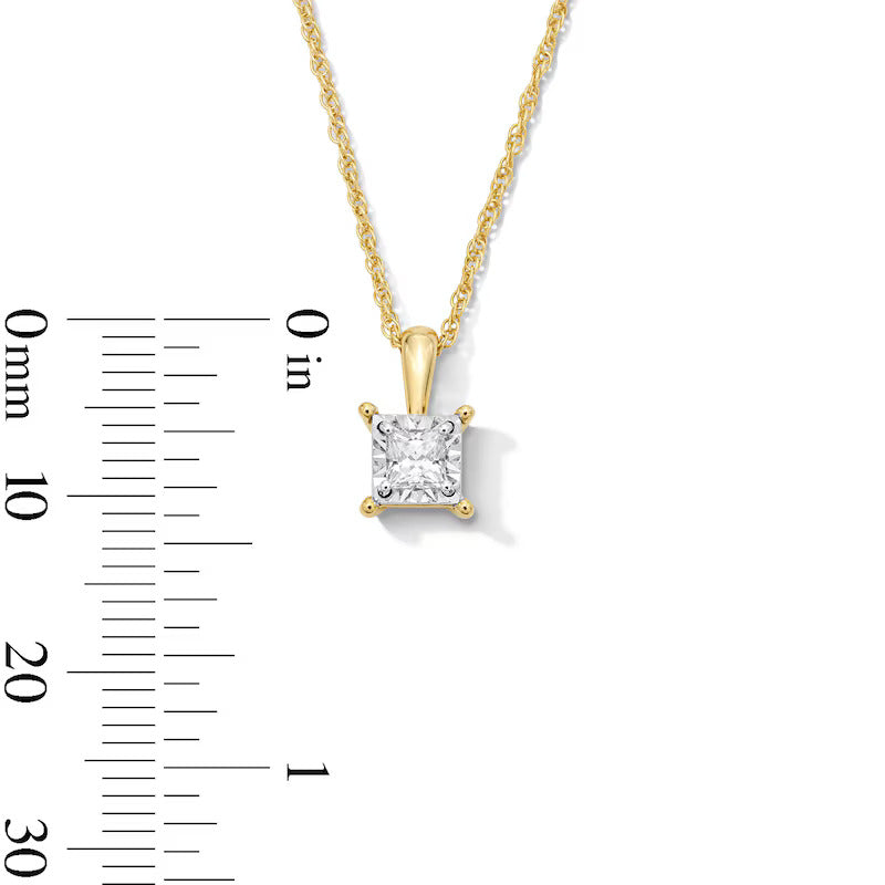 14 CT. Princess-Cut Diamond Miracle Solitaire Pendant in Sterling Silver (JI3)