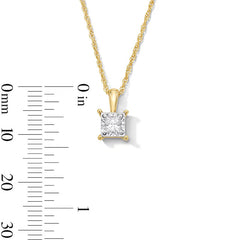 14 CT. Princess-Cut Diamond Miracle Solitaire Pendant in Sterling Silver (JI3)