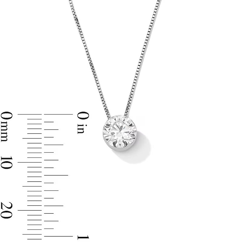 1 CT. Certified Lab-Grown Diamond Solitaire Pendant in 10K White Gold (F/VS2)