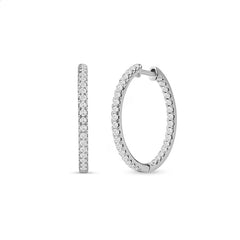 1 CT. T.W. Certified Lab-Grown Diamond Inside-Out Hoop Earrings in 14K White Gold (F/SI2)