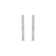 1 CT. T.W. Certified Lab-Grown Diamond Inside-Out Hoop Earrings in 14K White Gold (F/SI2)