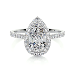4 CT. T.W. Pear-Shaped Certified Lab-Grown Diamond Collar Engagement Ring in 14K White Gold (F/VS2)