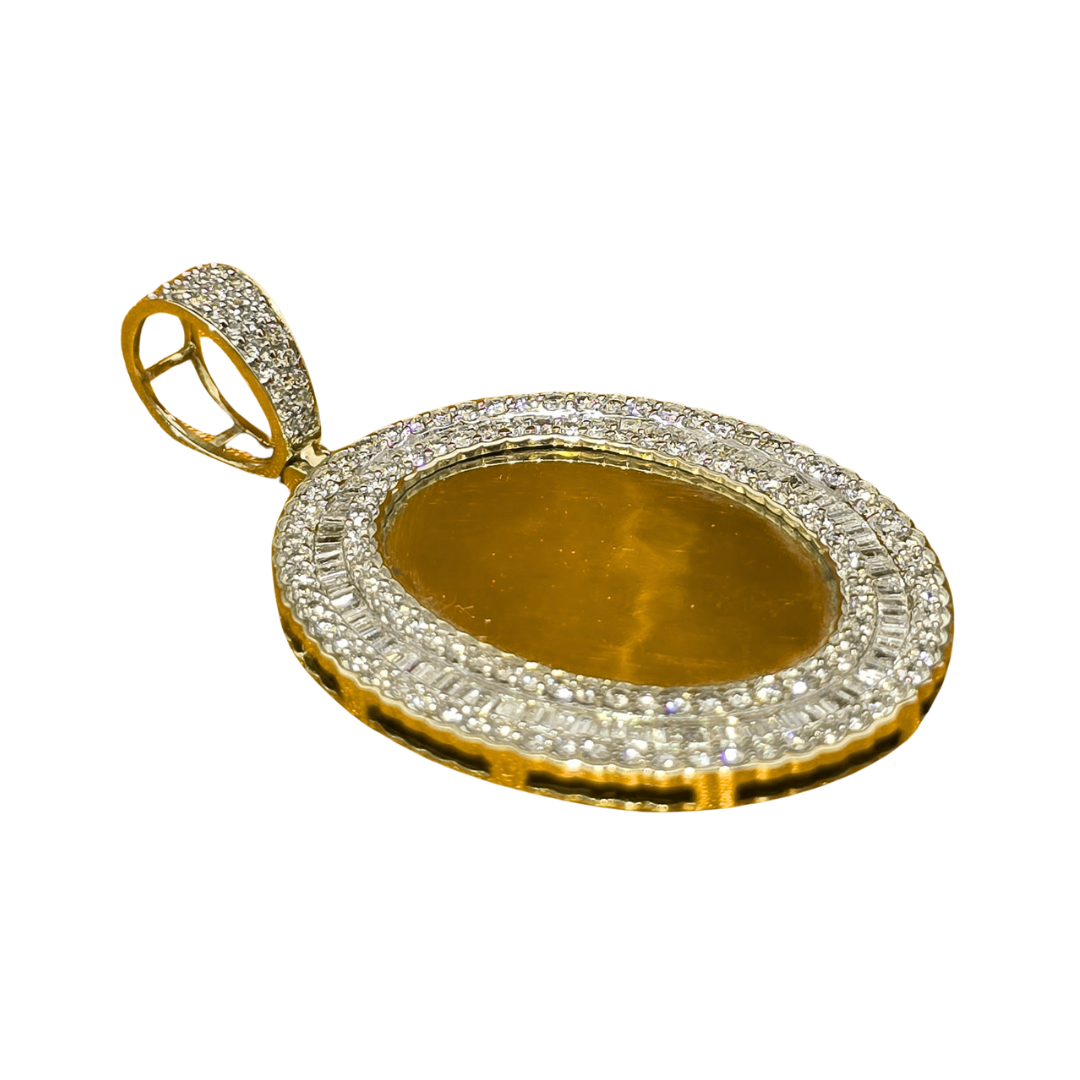 3.0 CT. T.W. Diamond Oval Memory Pendant in 10K Yellow Gold