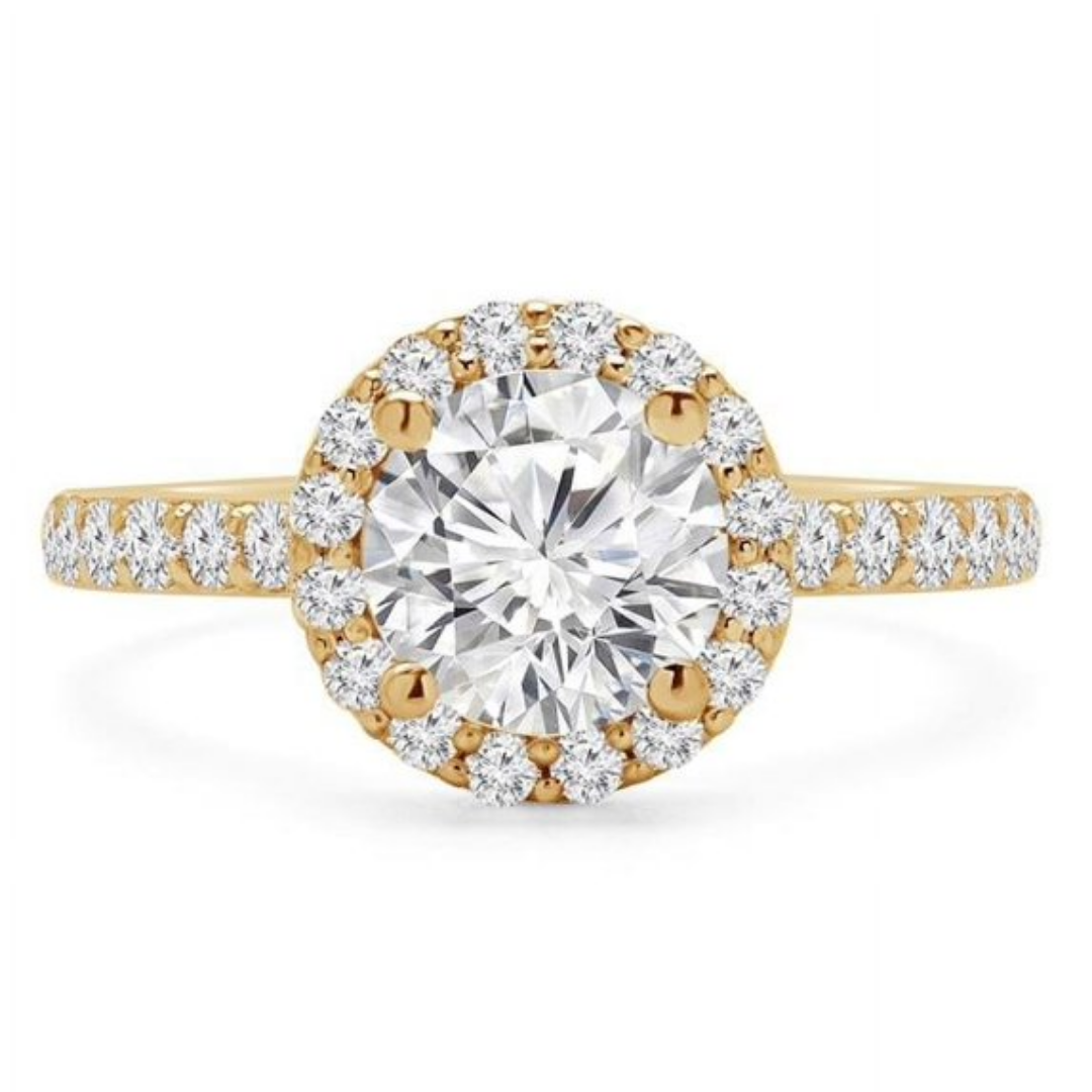 1-1/2 CT. T.W. Certified Lab-Grown Diamond Center Stone Frame Engagement Ring in 14K Gold (F/VS2)