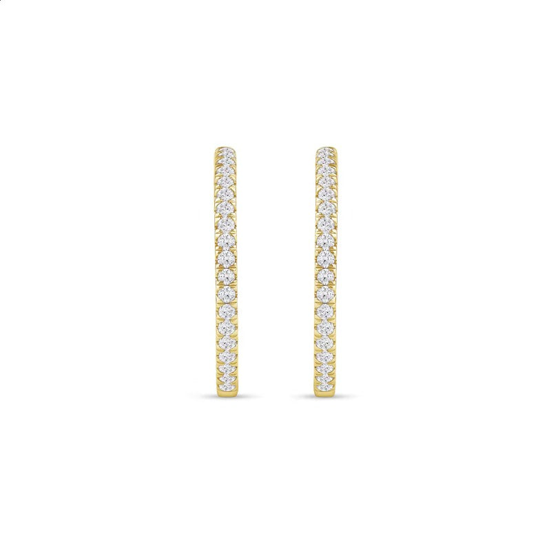 1 CT. T.W. Certified Lab-Grown Diamond Inside-Out Hoop Earrings in 14K White Gold (F/SI2)