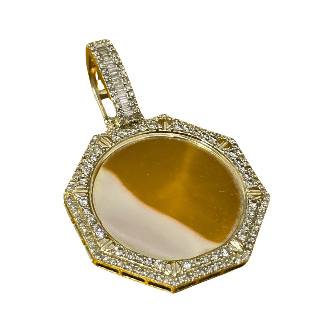 2.0 CT. T.W. Diamond Hexagon Memory Pendant in 10K Yellow Gold