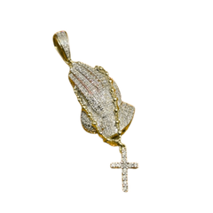 0.34 CT. T.W. Diamond Jesus Cross Pendant in 10K Yellow Gold
