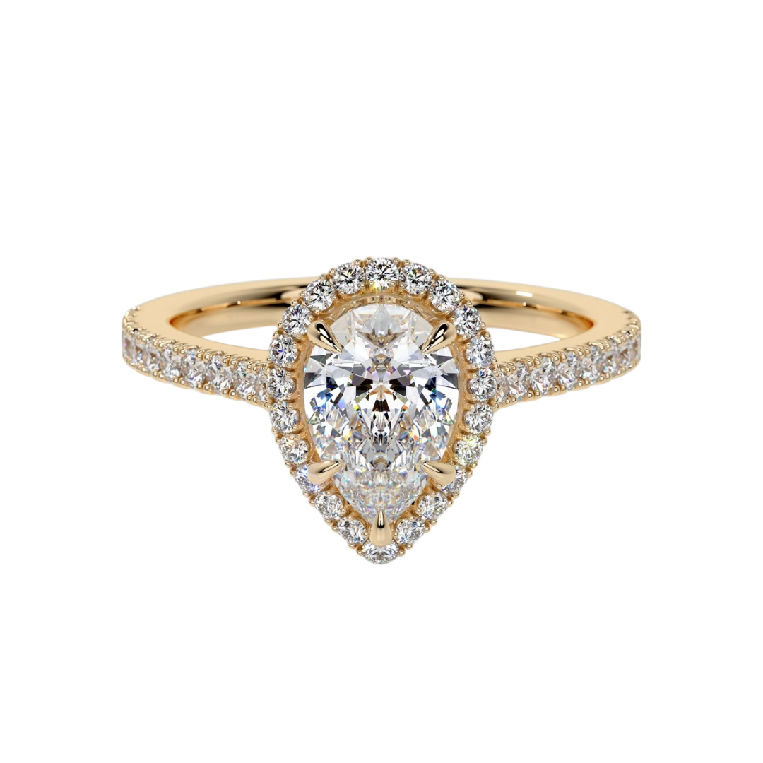 1 CT. T.W. Pear-Shaped Certified Lab-Grown Diamond Engagement Ring in 14K Gold (F/SI2)