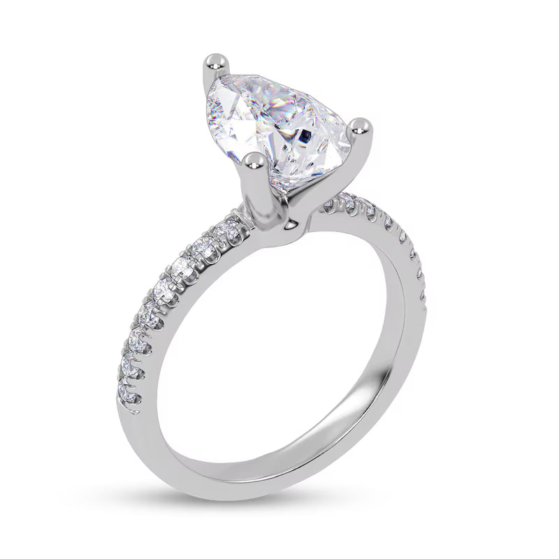2-1/4 CT. T.W. Pear-Shaped Certified Lab-Grown Diamond Engagement Ring in 14K White Gold (I/SI2)