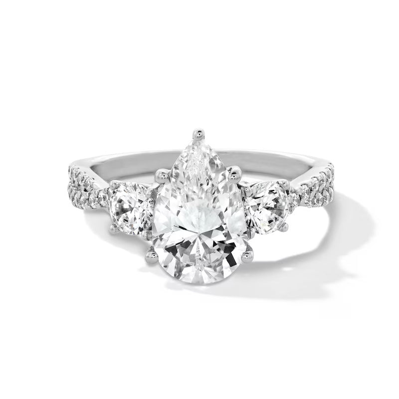 2-3/4 CT. T.W. Pear-Shaped Certified Lab-Grown Diamond Three Stone Engagement Ring in 14K Gold (F/SI2)