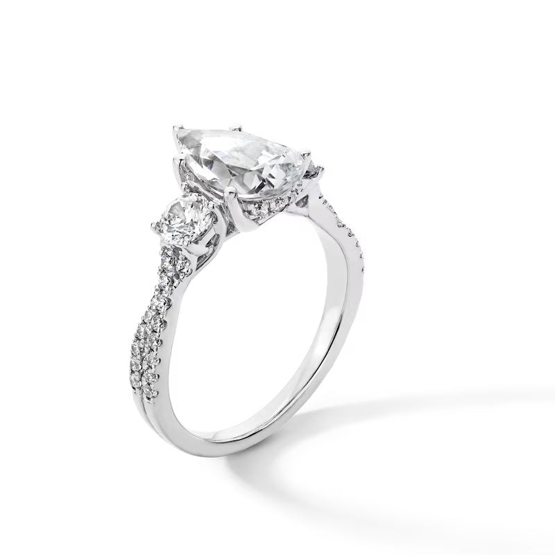 2-3/4 CT. T.W. Pear-Shaped Certified Lab-Grown Diamond Three Stone Engagement Ring in 14K Gold (F/SI2)