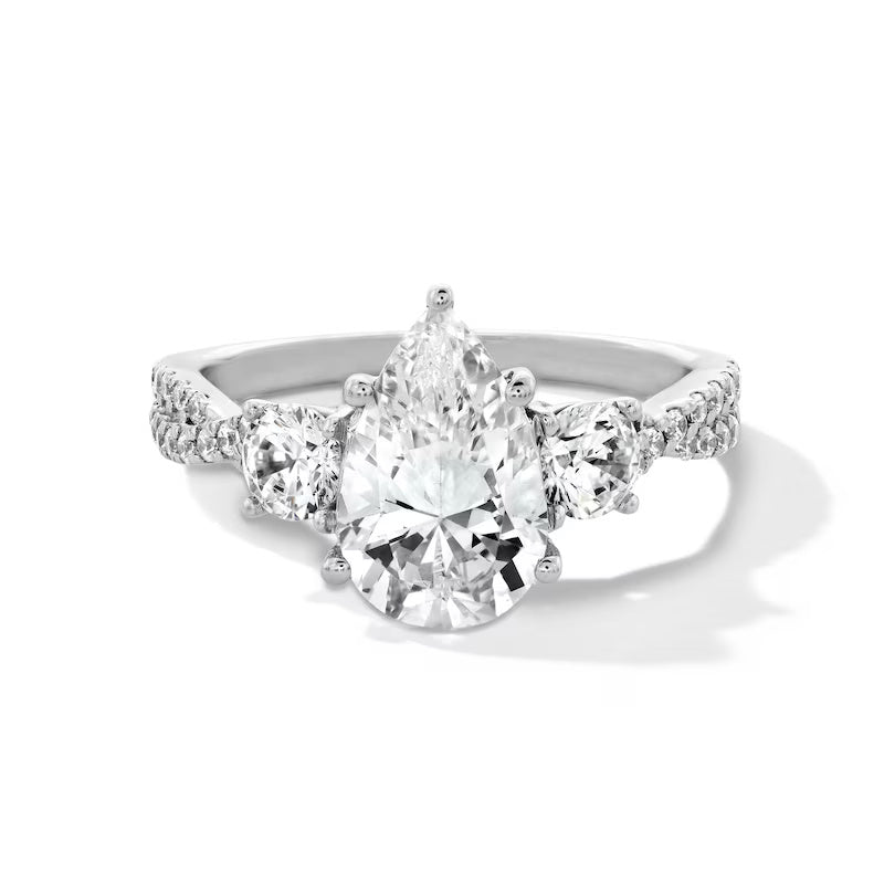2-3/4 CT. T.W. Pear-Shaped Certified Lab-Grown Diamond Three Stone Engagement Ring in 14K Gold (F/SI2)