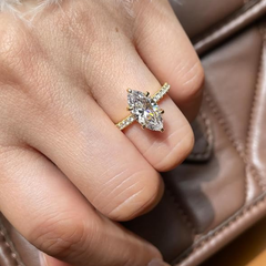 4-1/2 CT. T.W. Marquise-Cut Certified Lab-Grown Diamond Engagement Ring in 14K Gold (F/VS2)