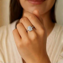 3-1/4 CT. T.W. Princess-Cut Certified Lab-Grown Diamond Engagement Ring in 14K Gold (I/SI2)