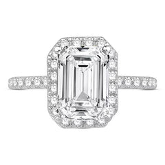 3-1/2 CT. T.W. Emerald-Cut Certified Lab-Grown Diamond Frame Engagement Ring in 14K Gold (F/VS2)