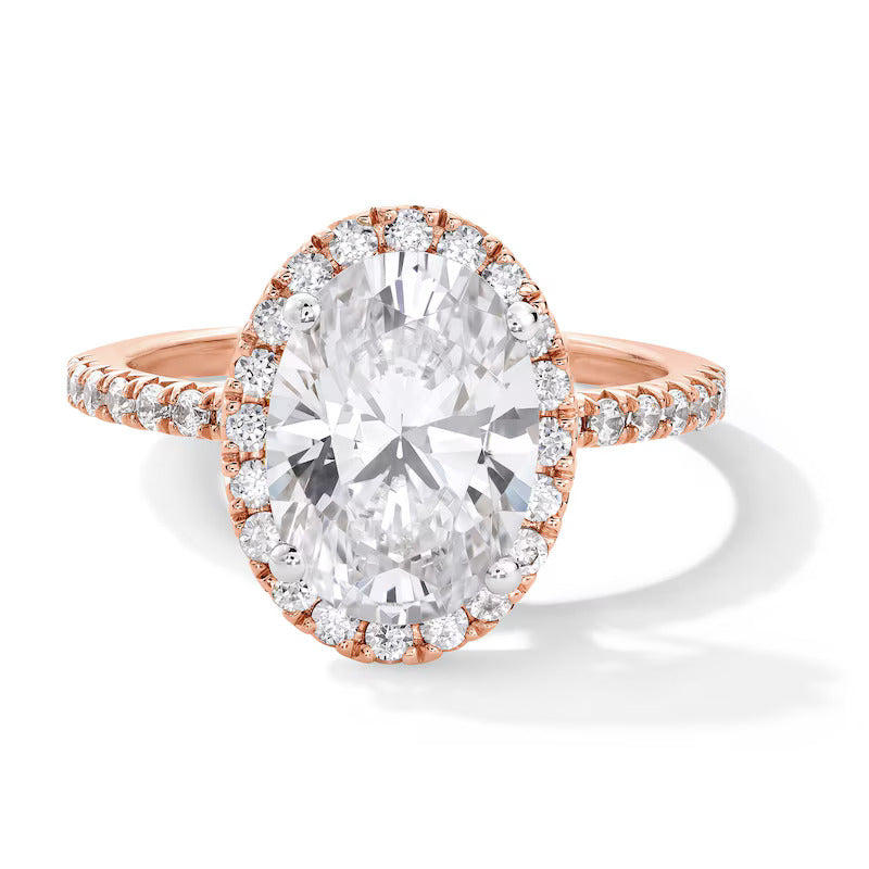 3-1/2 CT. T.W. Oval Certified Lab-Grown Diamond Frame Engagement Ring in 14K Gold (F/VS2)