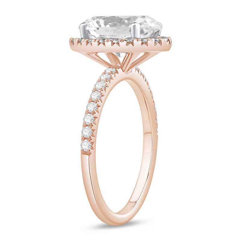 3-1/2 CT. T.W. Oval Certified Lab-Grown Diamond Frame Engagement Ring in 14K Gold (F/VS2)
