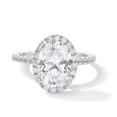 3-1/2 CT. T.W. Oval Certified Lab-Grown Diamond Frame Engagement Ring in 14K Gold (F/VS2)