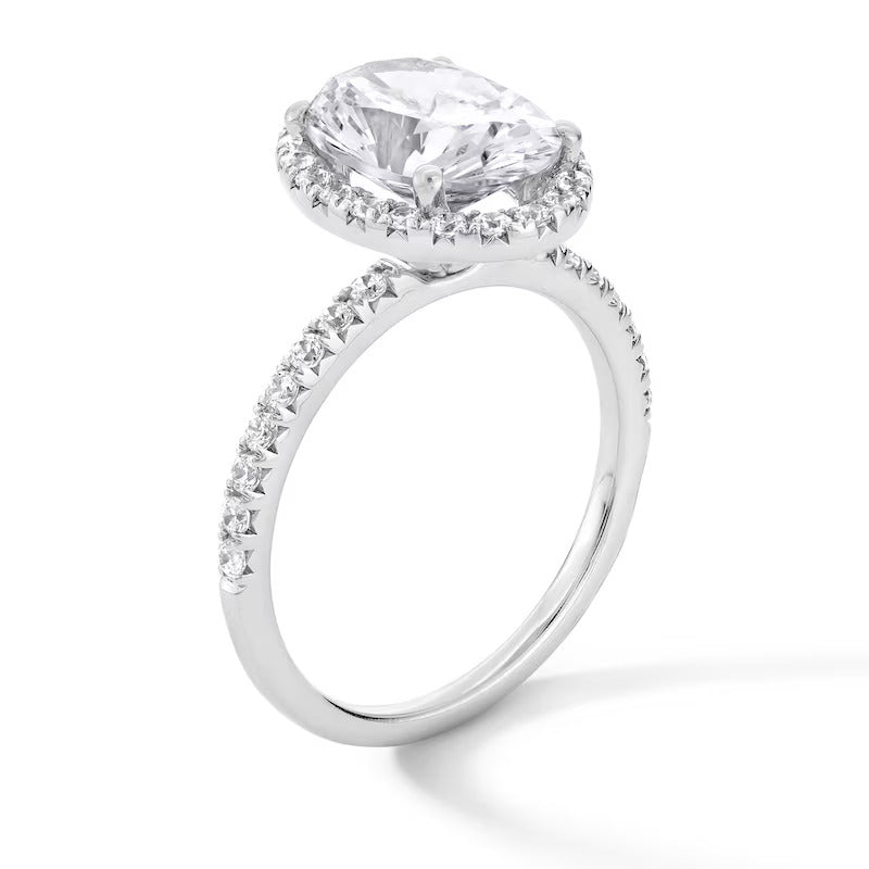 3-1/2 CT. T.W. Oval Certified Lab-Grown Diamond Frame Engagement Ring in 14K Gold (F/VS2)