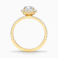 1 CT. T.W. Certified Lab-Grown Diamond Cushion Frame Split Shank Engagement Ring in 14K Gold (F/SI2)