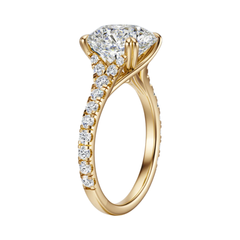 3-3/4 CT. T.W. Certified Lab-Grown Diamond Graduated Shank Engagement Ring in 14K Gold (I/SI2)