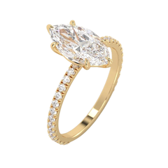 4-1/2 CT. T.W. Marquise-Cut Certified Lab-Grown Diamond Engagement Ring in 14K Gold (F/VS2)