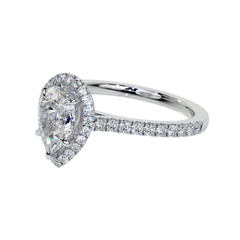 4 CT. T.W. Pear-Shaped Certified Lab-Grown Diamond Collar Engagement Ring in 14K White Gold (F/VS2)