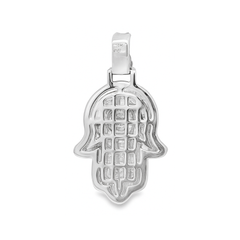 1.20 CT. T.W. Diamond Hamsa Pendant in 10K White Gold