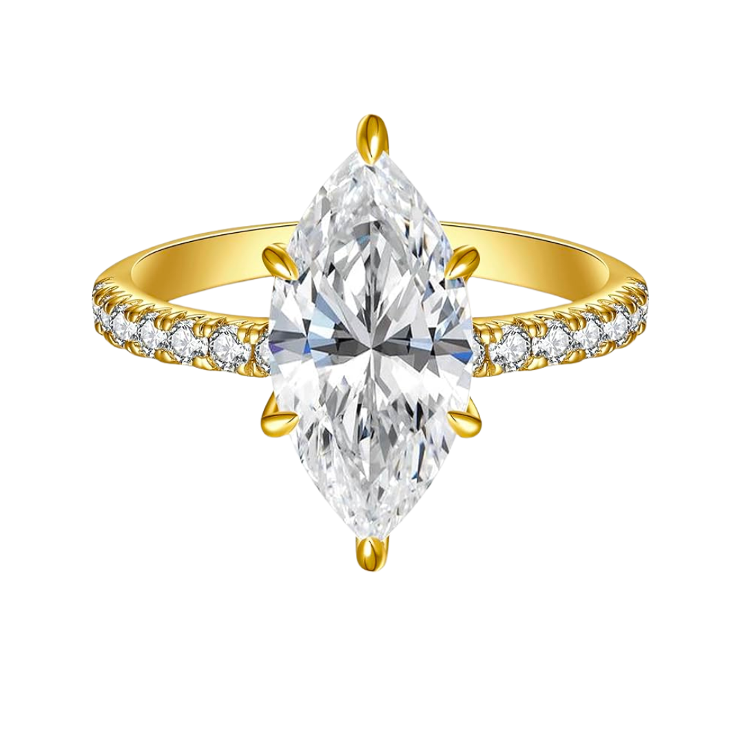 4-1/2 CT. T.W. Marquise-Cut Certified Lab-Grown Diamond Engagement Ring in 14K Gold (F/VS2)