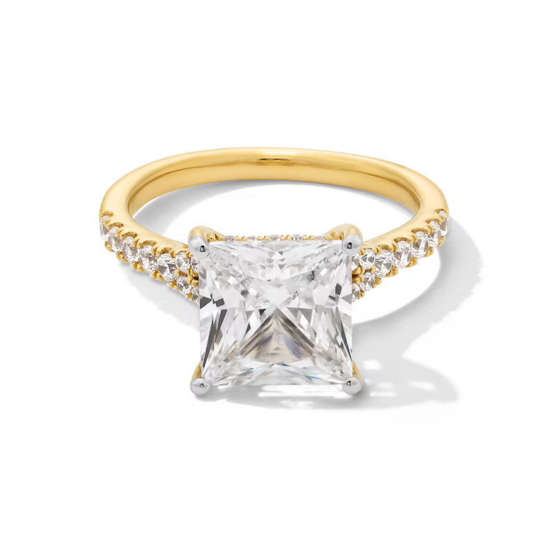 4-1/2 CT. T.W. Princess-Cut Certified Lab-Grown Diamond Split Shank Engagement Ring in 14K Gold (F/SI2)