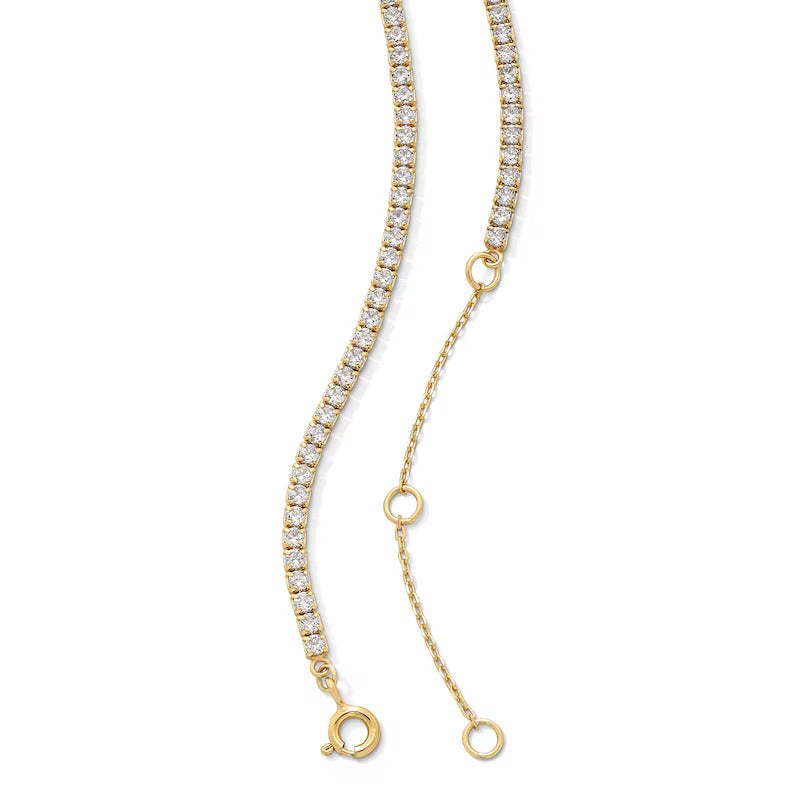 4 CT. T.W. Lab-Grown Diamond Tennis Necklace in Sterling Silver with 18K Gold Plate - 16"