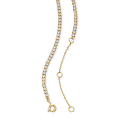 4 CT. T.W. Lab-Grown Diamond Tennis Necklace in Sterling Silver with 18K Gold Plate - 16"