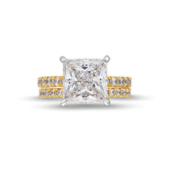 4-1/3 CT. T.W. Princess-Cut Certified Lab-Grown Diamond Bridal Set in 14K Gold (F/VS2)