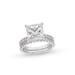 4-1/3 CT. T.W. Princess-Cut Certified Lab-Grown Diamond Bridal Set in 14K Gold (F/VS2)