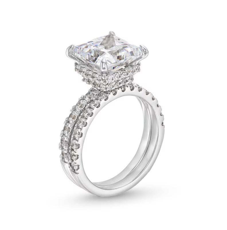 4-1/3 CT. T.W. Princess-Cut Certified Lab-Grown Diamond Bridal Set in 14K Gold (F/VS2)