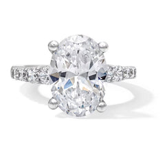 5-3/4 CT. T.W. Oval Certified Lab-Grown Diamond Graduated Shank Engagement Ring in 14K Gold (F/VS2)