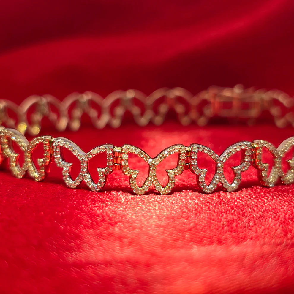 Butterfly Bracelet 1.25 ctw Diamond 10K Yellow Gold