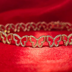 Butterfly Bracelet 1.25 ctw Diamond 10K Yellow Gold