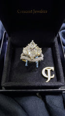 14Kt Yellow Gold with 4.48ctw Lab Grown Diamonds, 2.97ctw Marquee Cut Centre Diamond Bridal Set (Ring)