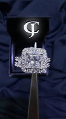 14Kt Yellow Gold with total 3.08ctw Lab Grown Diamonds, 1.58ctw Princess Cut Centre Diamond Bridal Set (Ring)