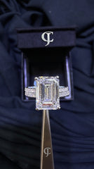 14Kt Yellow Gold with total 4.82ctw Lab Grown Diamonds, 3.95ctw Emerald Cut Centre Diamond Bridal Set (Ring)