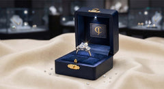 14kt White Gold with total 2.40ctw Lab Grown Diamonds, 1.50ctw Radiant cut Centre Diamond.