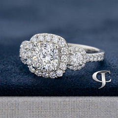 14kt Yellow Gold with total 3.18ctw Lab Grown Diamonds, 1.00ctw Oval cut Centre Diamond.