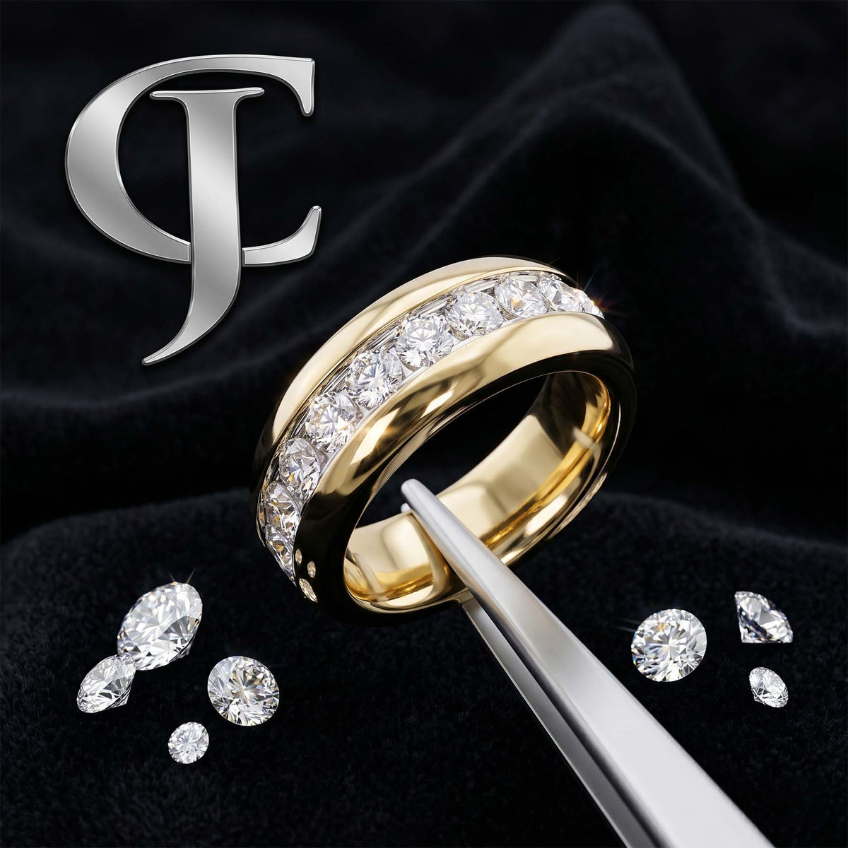 10kt Yellow Gold with 0.96ctw Natural Diamond Wedding Band
